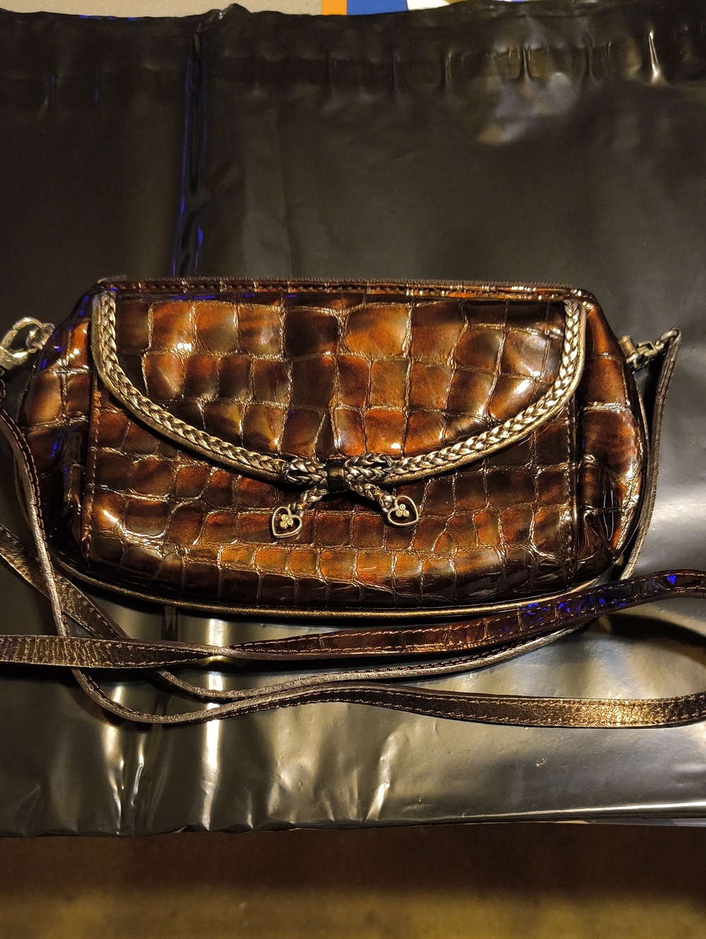Brighton Croc Embossed Clutch/Crossbody